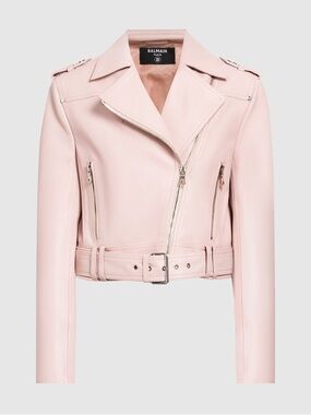 Forever 21 Pale Pink Leather Biker Jacket